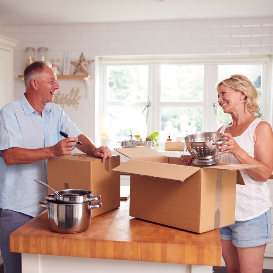 Empty nesters enjoying their downsized home in Airdrie